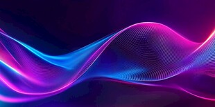 抽象的霓虹波浪