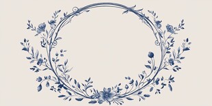 复古花卉圆形框架
