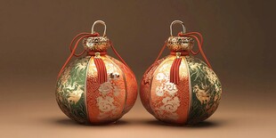 华丽金色装饰瓶