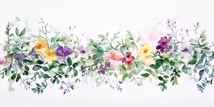 水彩花卉画作