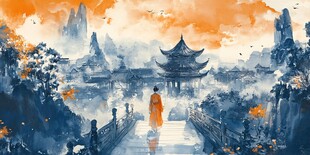 落日下的古城之旅