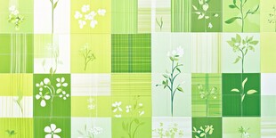 绿色植物图案的拼贴画