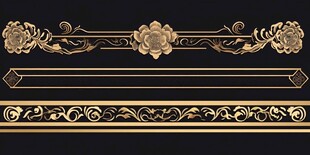 金色花纹装饰元素