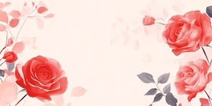 浪漫的红玫瑰花卉设计
