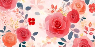 色彩斑斓的花卉图案