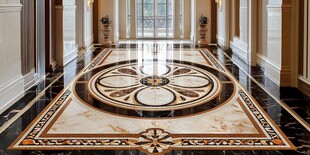 豪华大厅的 marble 地板