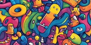 彩色抽象涂鸦艺术