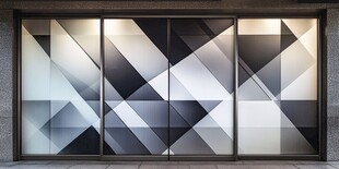 几何图案的玻璃门