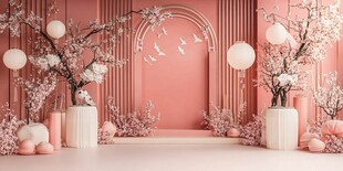 粉红色梦境中的东方之美