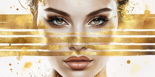 金色妆容 抽象艺术