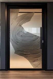 现代办公室的玻璃门设计