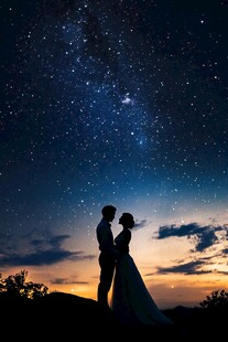 浪漫星空下的情人