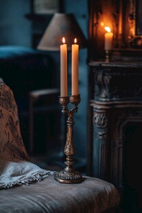 温馨的夜晚 烛光下的宁静时刻