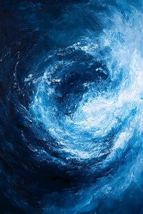 蓝色漩涡抽象画