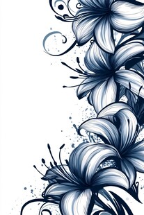 蓝色百合花的抽象艺术