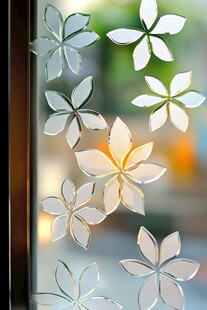 玻璃上的花朵艺术