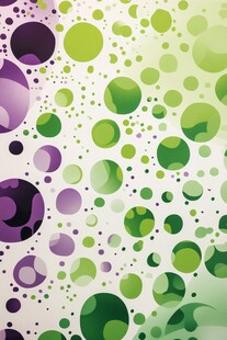 抽象的绿色和紫色圆圈图案