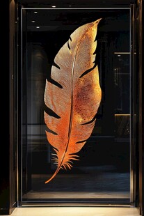 金羽毛艺术装置