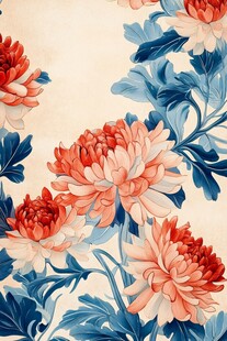 橙蓝交响曲中的花卉艺术