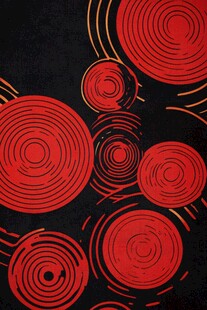 红色圆圈抽象图案