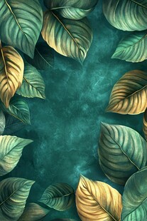 绿色热带叶子纹理背景