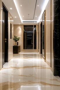 豪华大厅的夜景