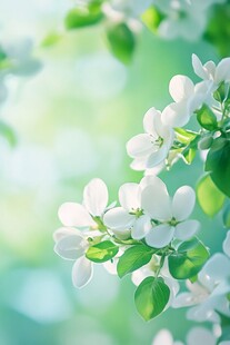 绿意白花 春日里的一抹清新