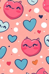 可爱心形图案背景