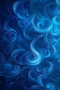 蓝色漩涡抽象画