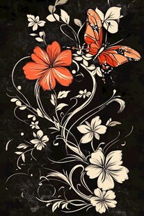 蝴蝶与花卉的优雅舞蹈