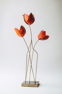 抽象金属花卉雕塑