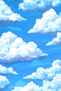 蓝天白云的画作