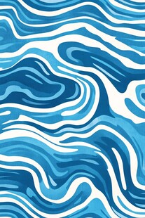 流动的蓝色抽象画