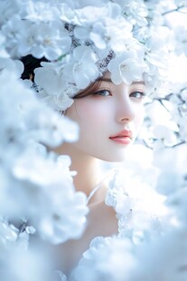 白色花瓣下的宁静之美