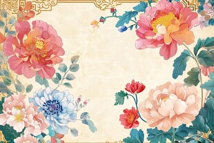 彩绘花卉图案