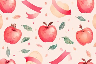 水彩苹果图案