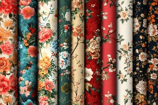 花卉图案的织物设计