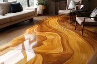 现代客厅木纹地板设计