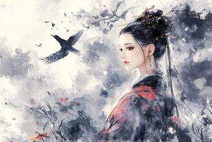 云雾中的古典美人