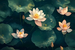 绿荷映衬下的荷花盛宴