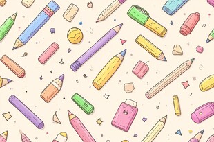 彩色文具的欢乐爆炸