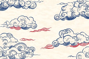 云彩红线图案