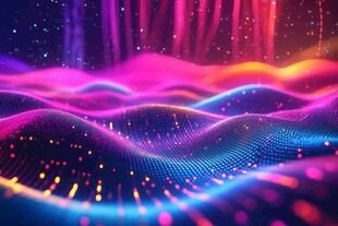 霓虹波浪数字景观