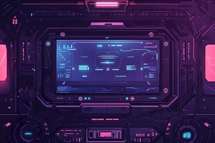 未来派飞船驾驶舱界面