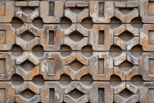 古老砖墙的几何图案