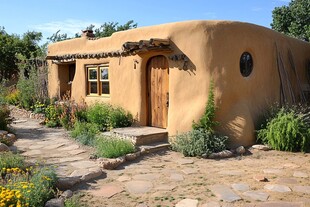 乡村土坯房与自然和谐共生