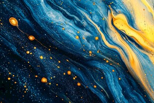 蓝色星云抽象画