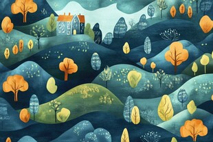 秋日山谷的宁静