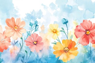 水彩花卉画