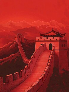 长城的壮丽红色之旅